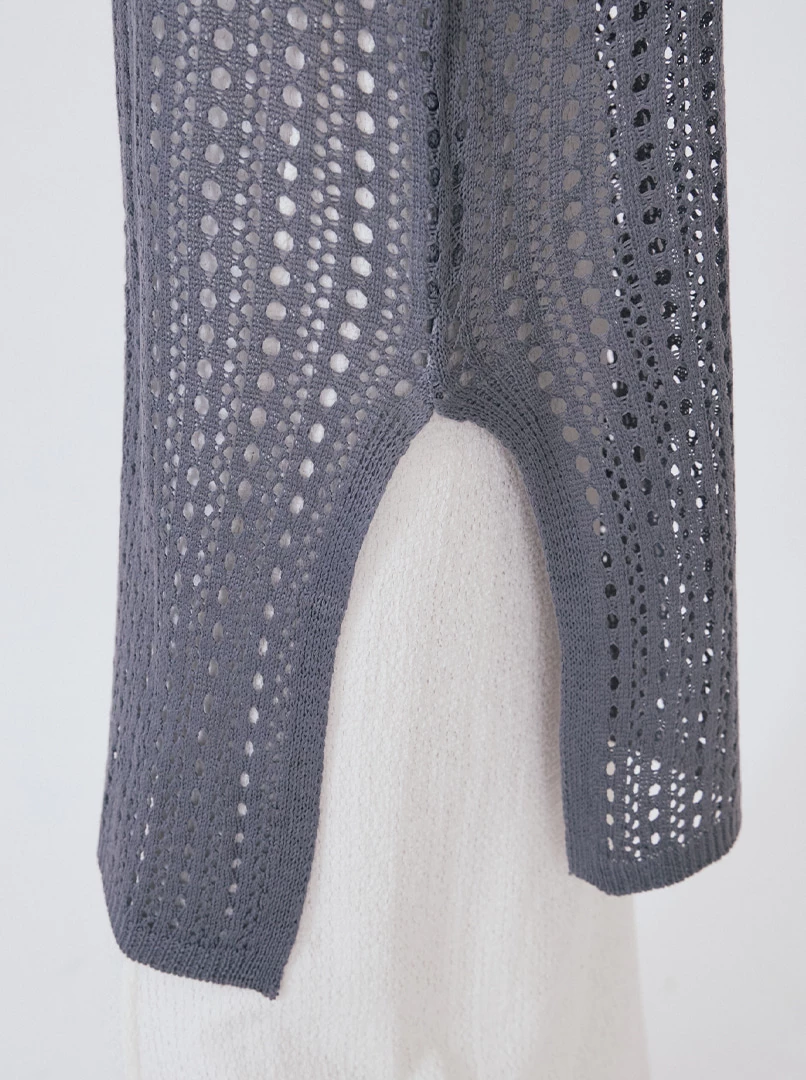 U領簍空針織背心