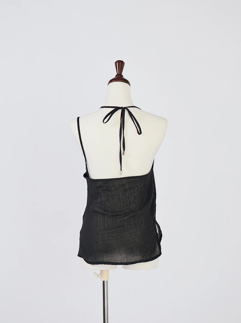 薄紗微透繫帶背心