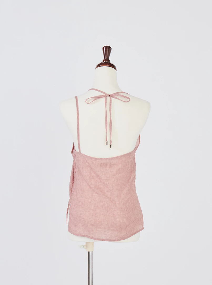 薄紗微透繫帶背心