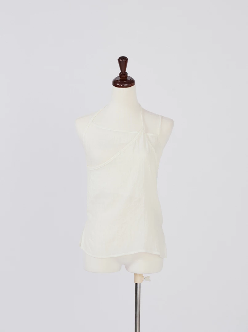 薄紗微透繫帶背心