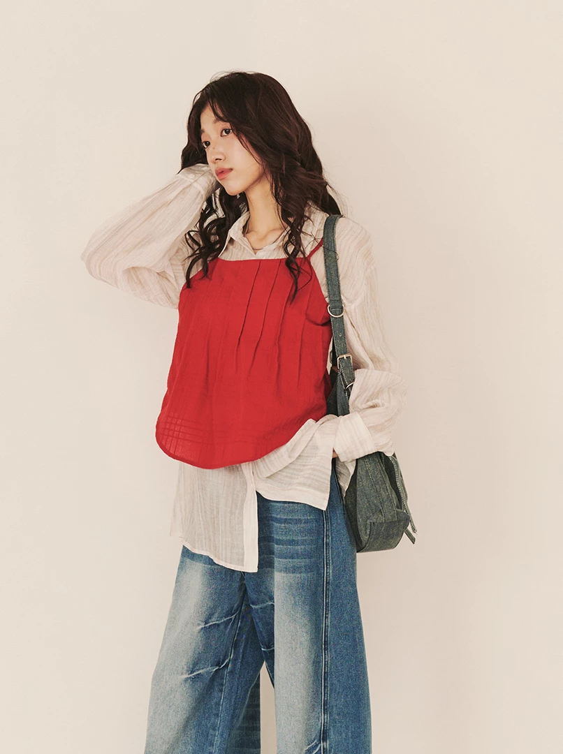 棉麻可調細肩背心