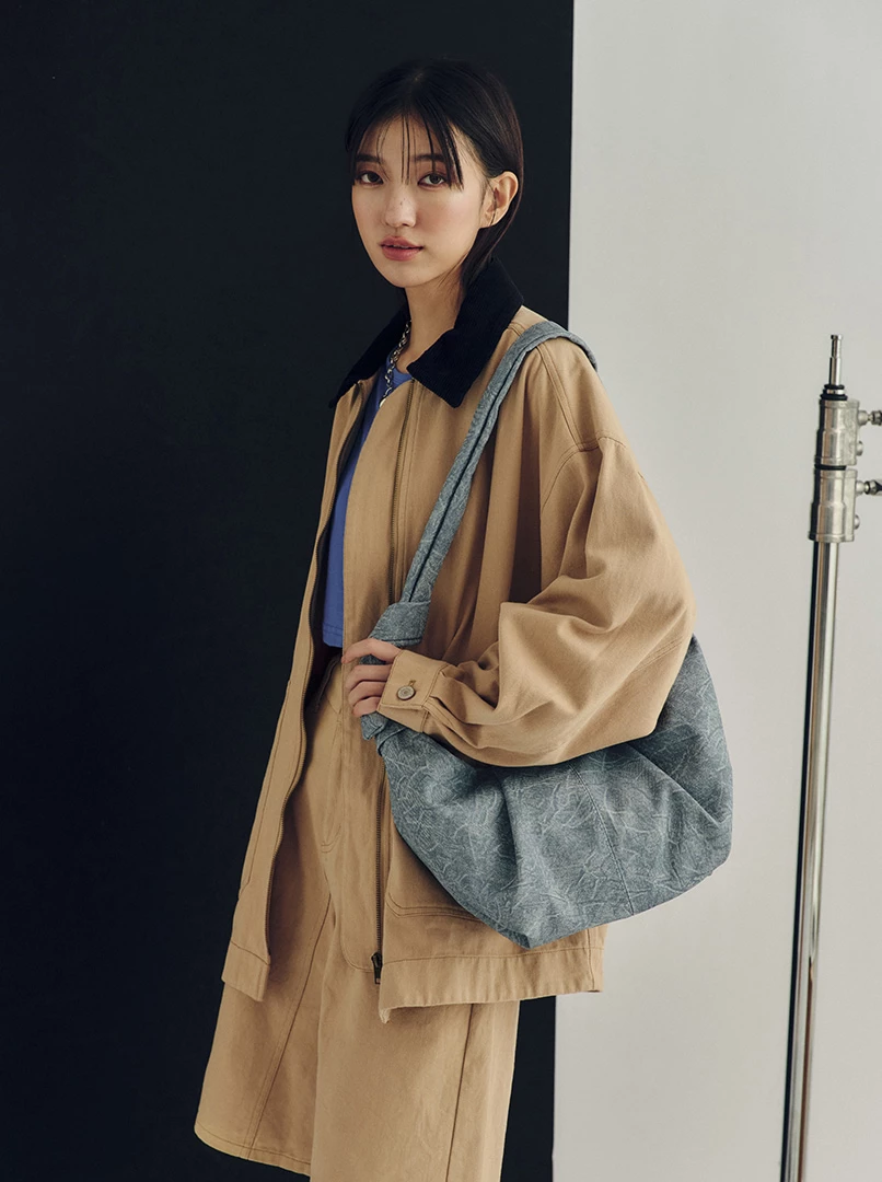 復古撞色休閒外套'