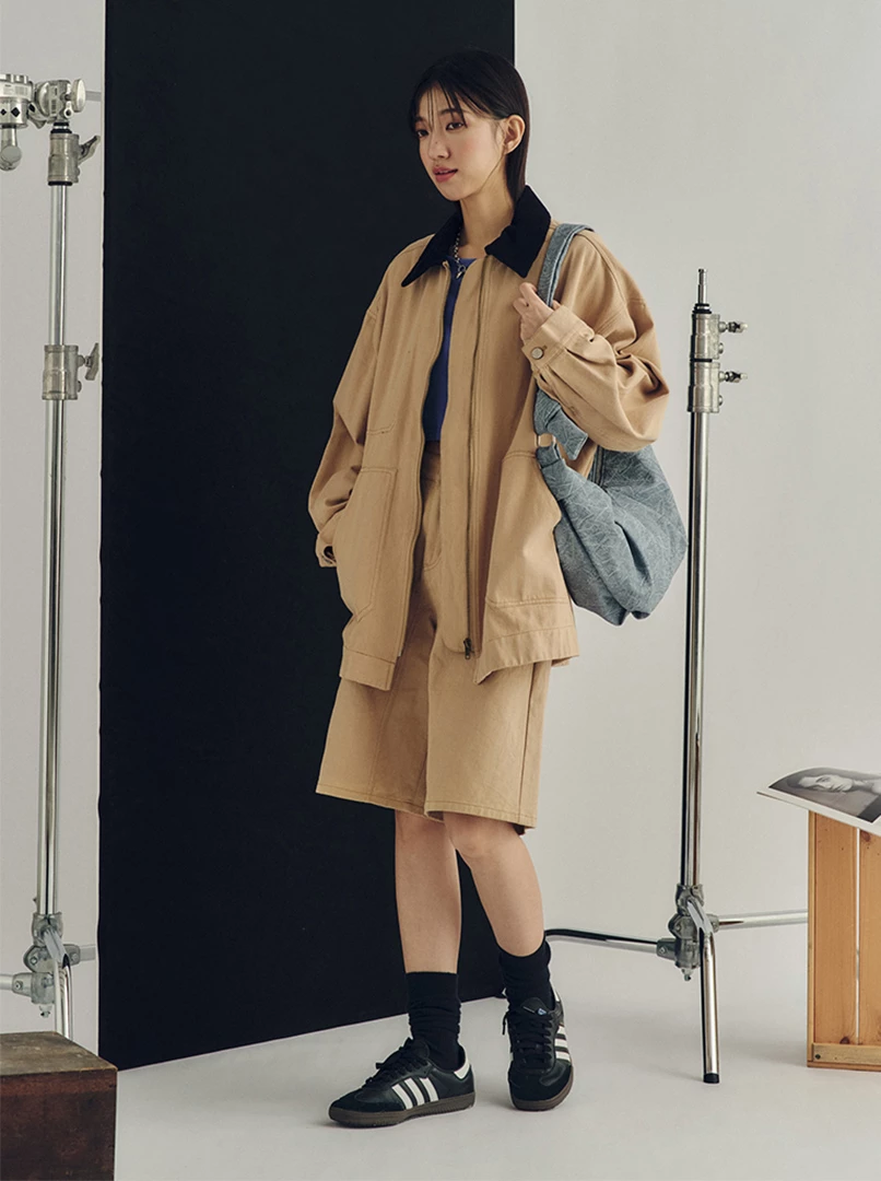 復古撞色休閒外套