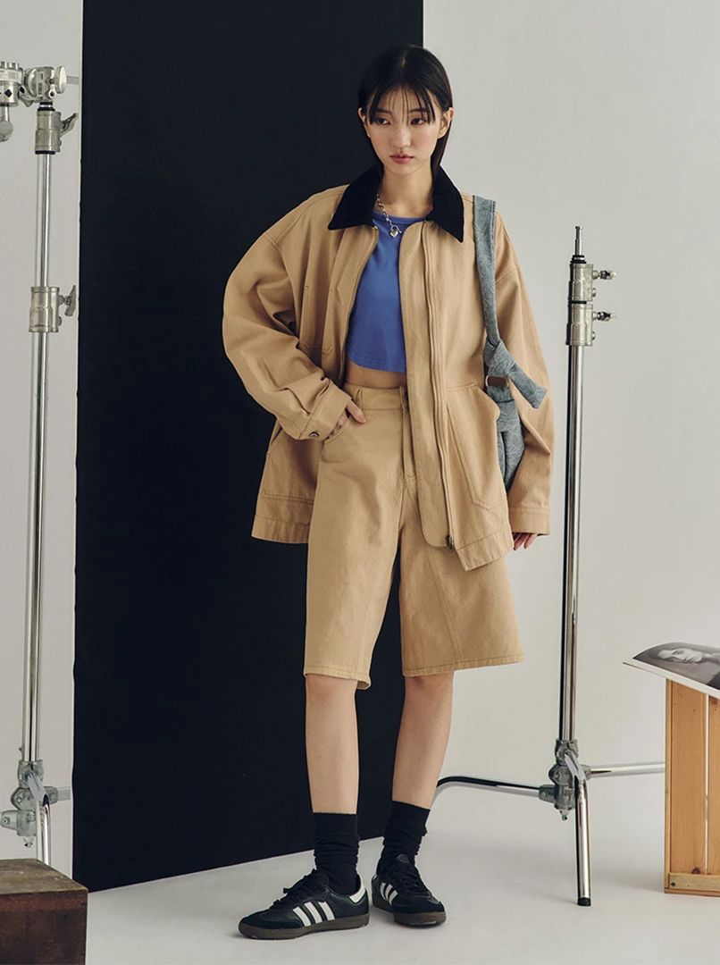 復古撞色休閒外套