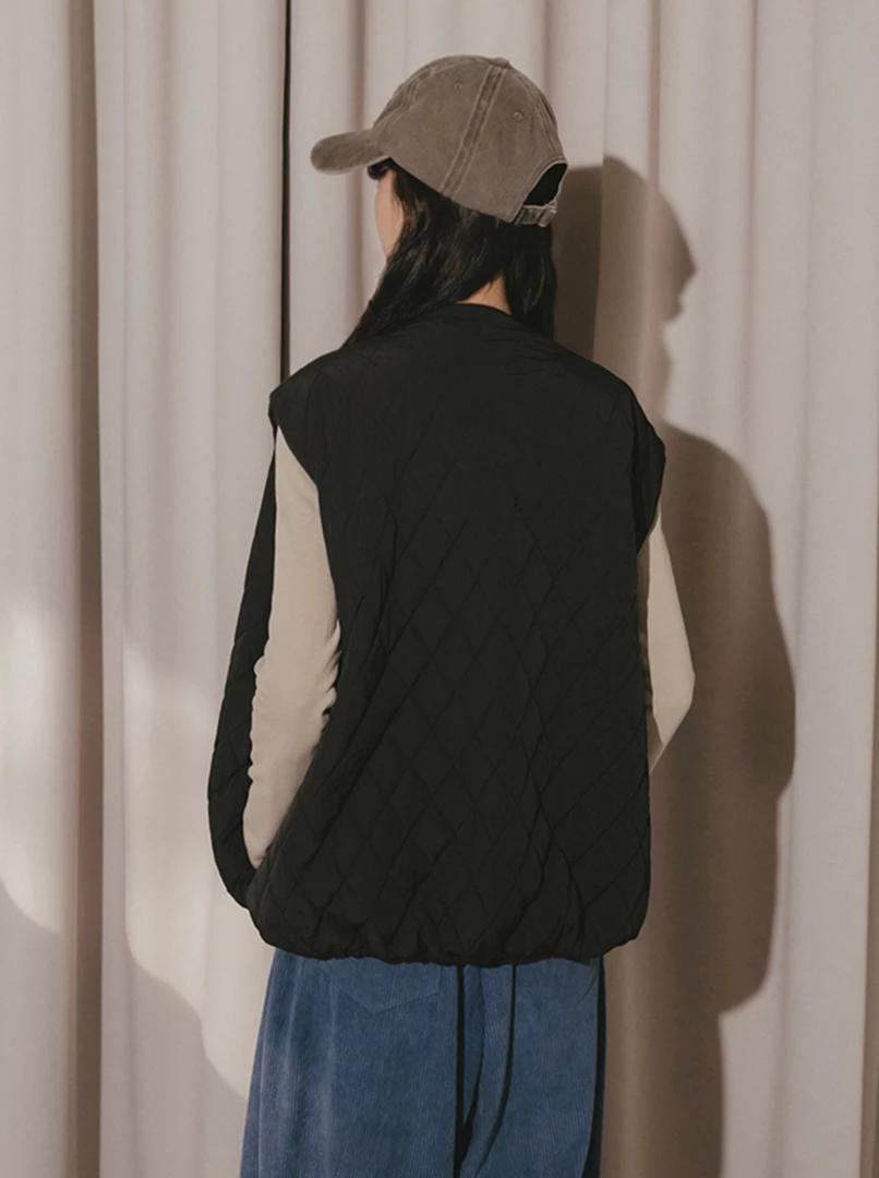 圓領雙面穿鋪棉背心