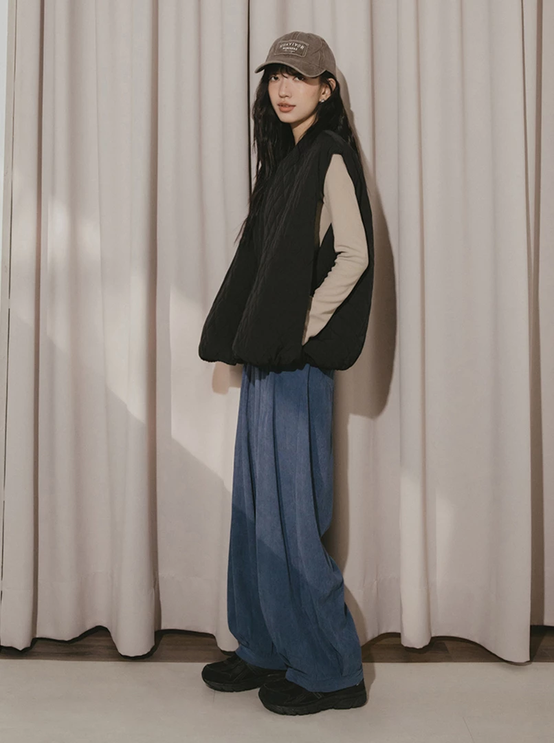 圓領雙面穿鋪棉背心