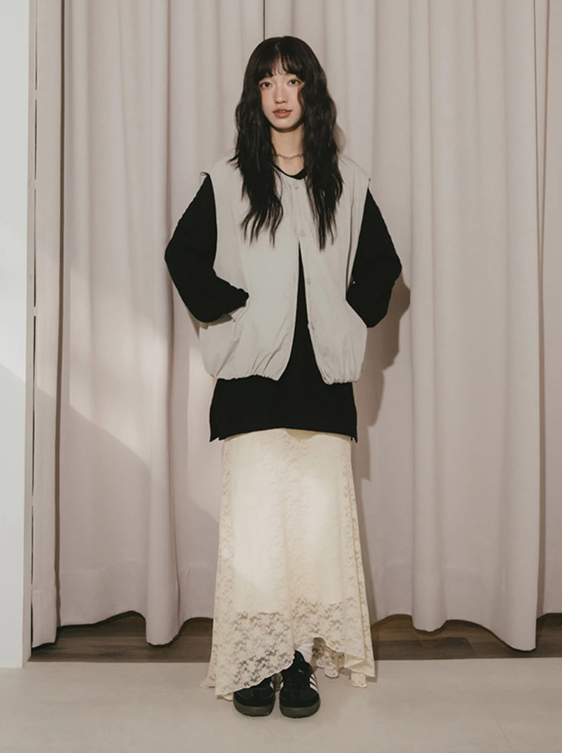 圓領雙面穿鋪棉背心