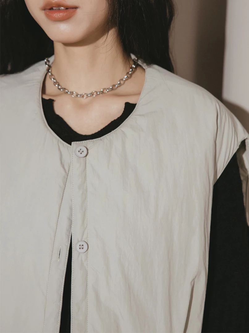 圓領雙面穿鋪棉背心