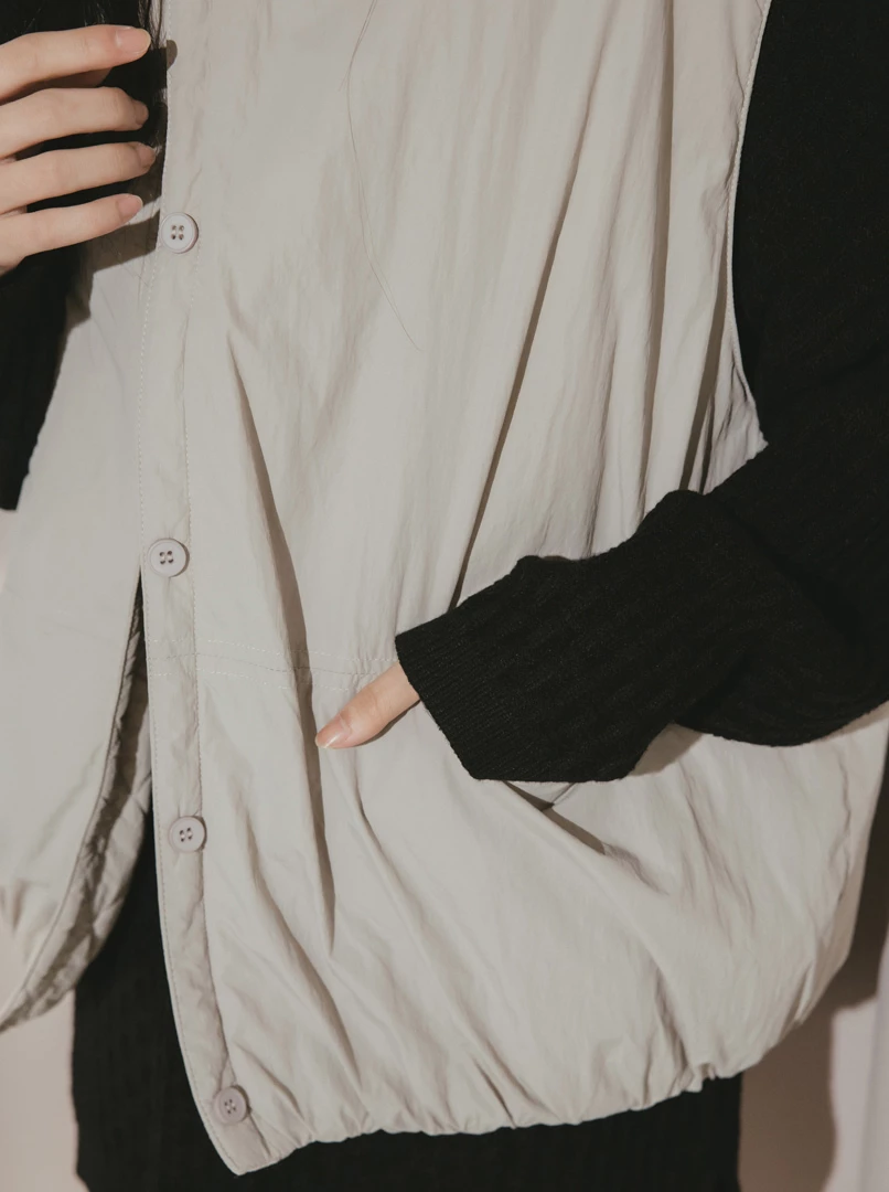 圓領雙面穿鋪棉背心