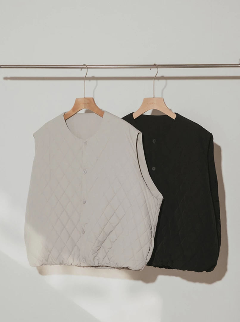 圓領雙面穿鋪棉背心