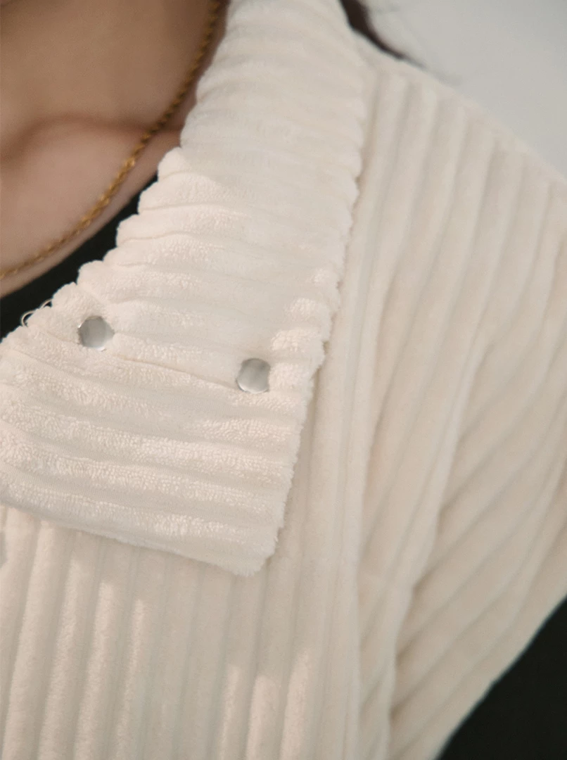 立領燈芯絨鋪棉背心