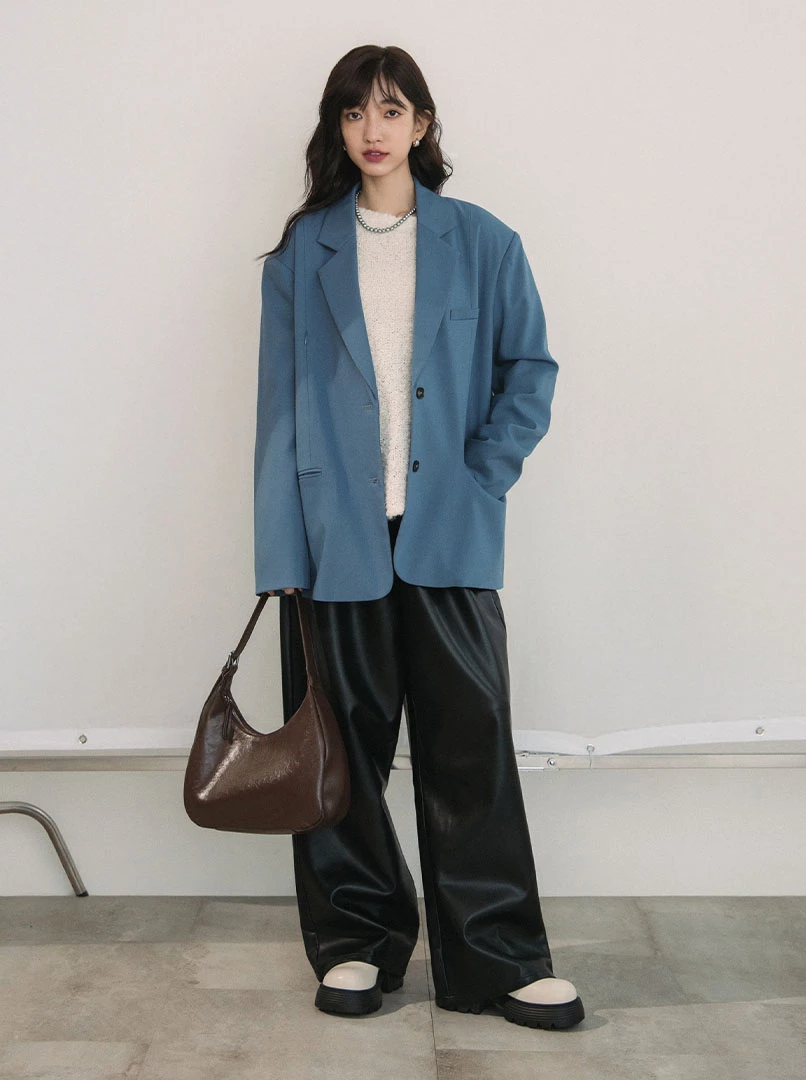 後開岔拉鍊設計西裝外套