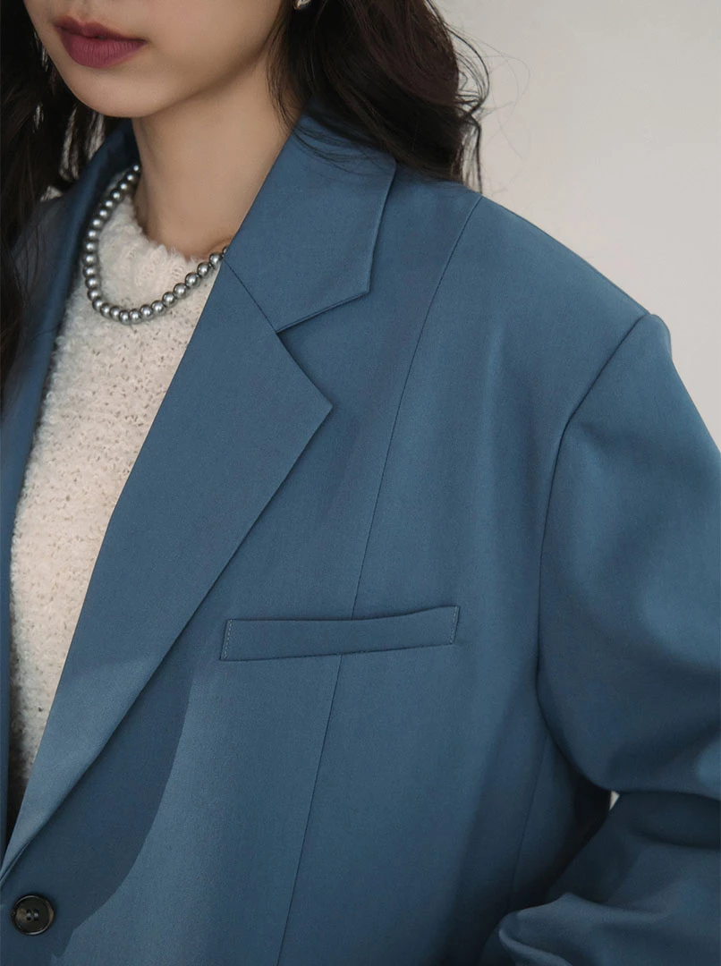 後開岔拉鍊設計西裝外套