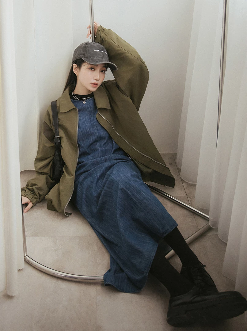 剪接雙頭拉鍊帥性外套