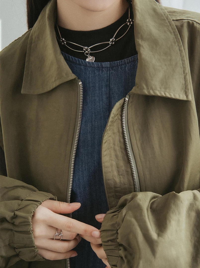 剪接雙頭拉鍊帥性外套