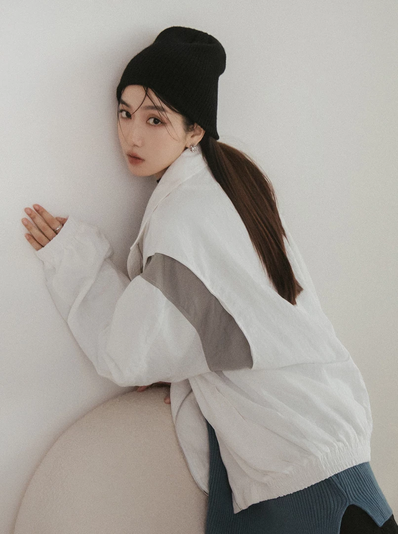 剪接雙頭拉鍊帥性外套