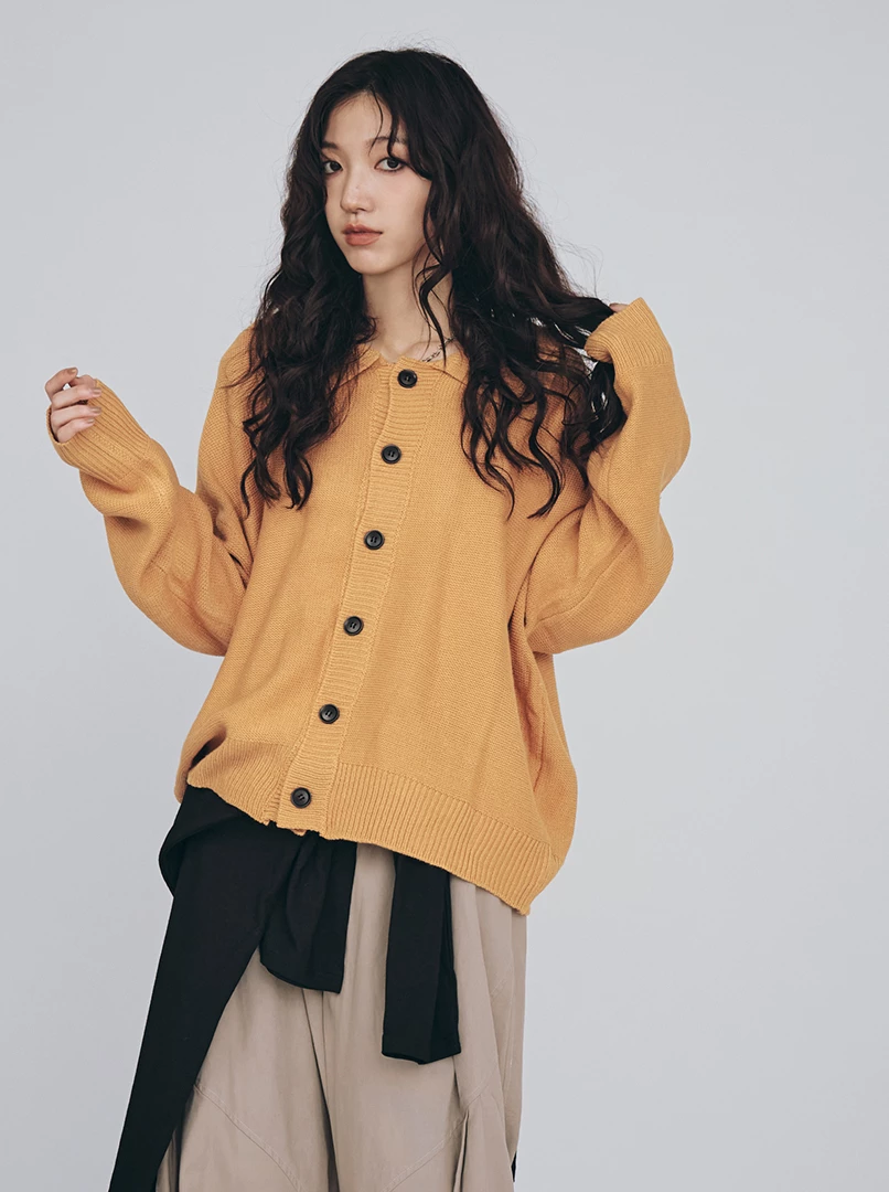 翻領開衫毛衣外套