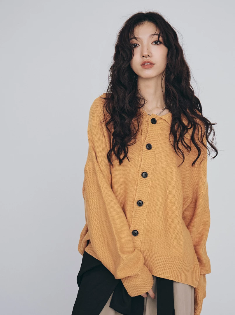 翻領開衫毛衣外套