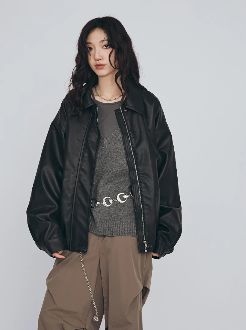 品牌款經典皮衣