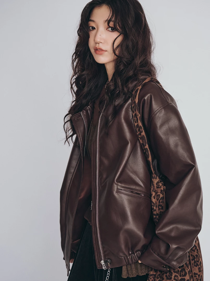 品牌款經典皮衣