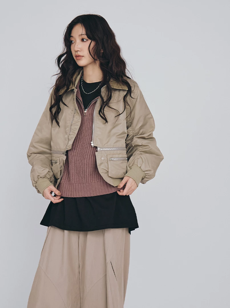 可拆式飛行短外套