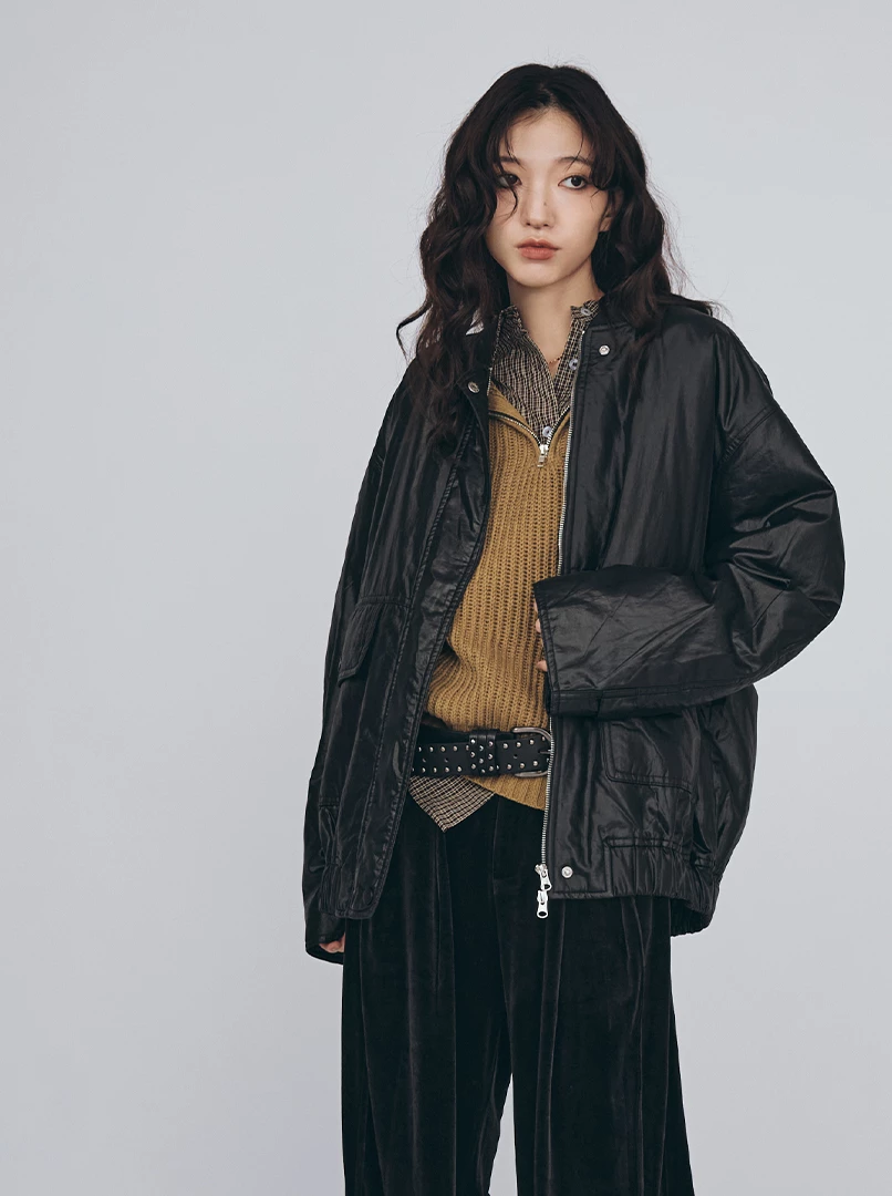 棒球休閒雙拉鍊外套