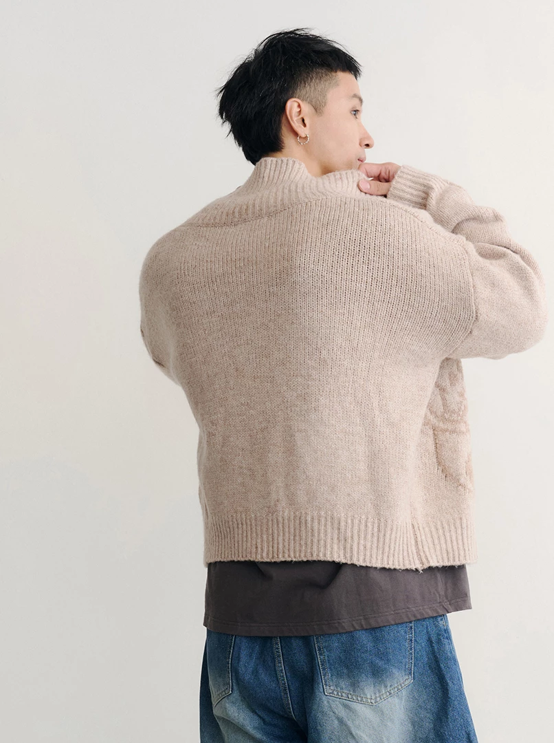 聯名圖案針織外套-Y貓咪