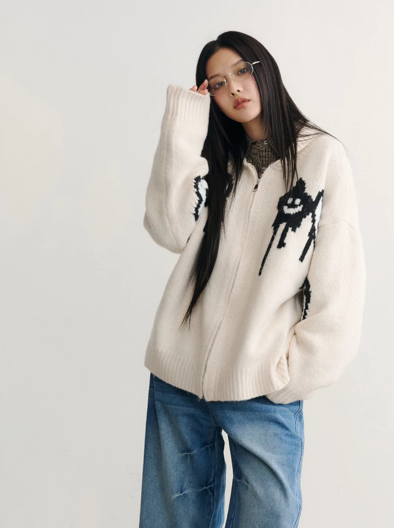 聯名圖案針織外套-S人物