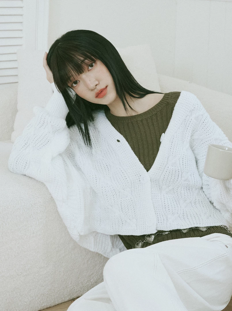 溫柔麻花針織外套