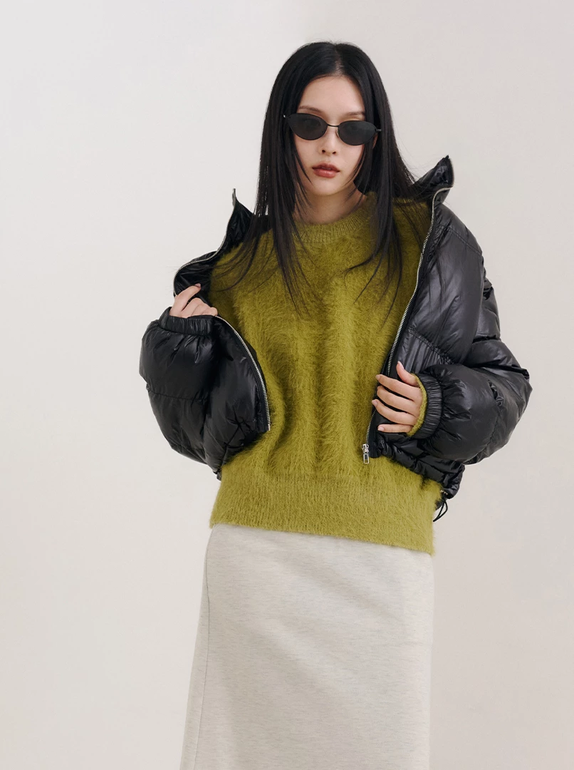 科技感立領鋪棉短外套