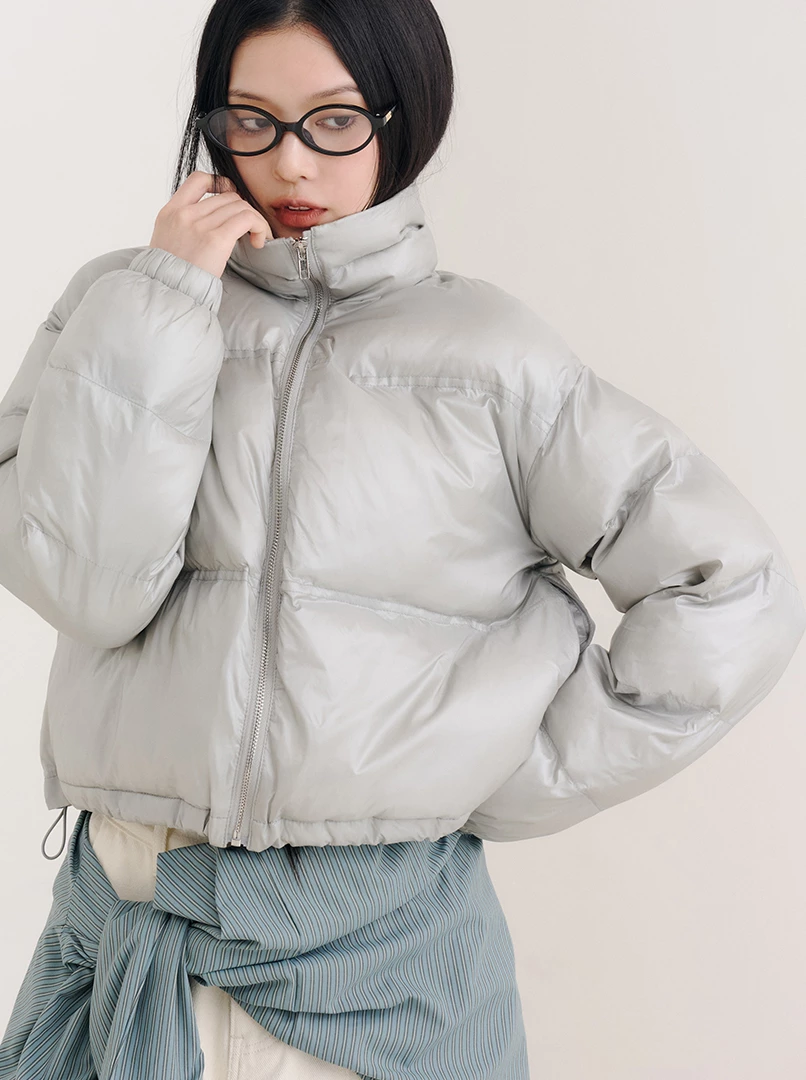 科技感立領鋪棉短外套