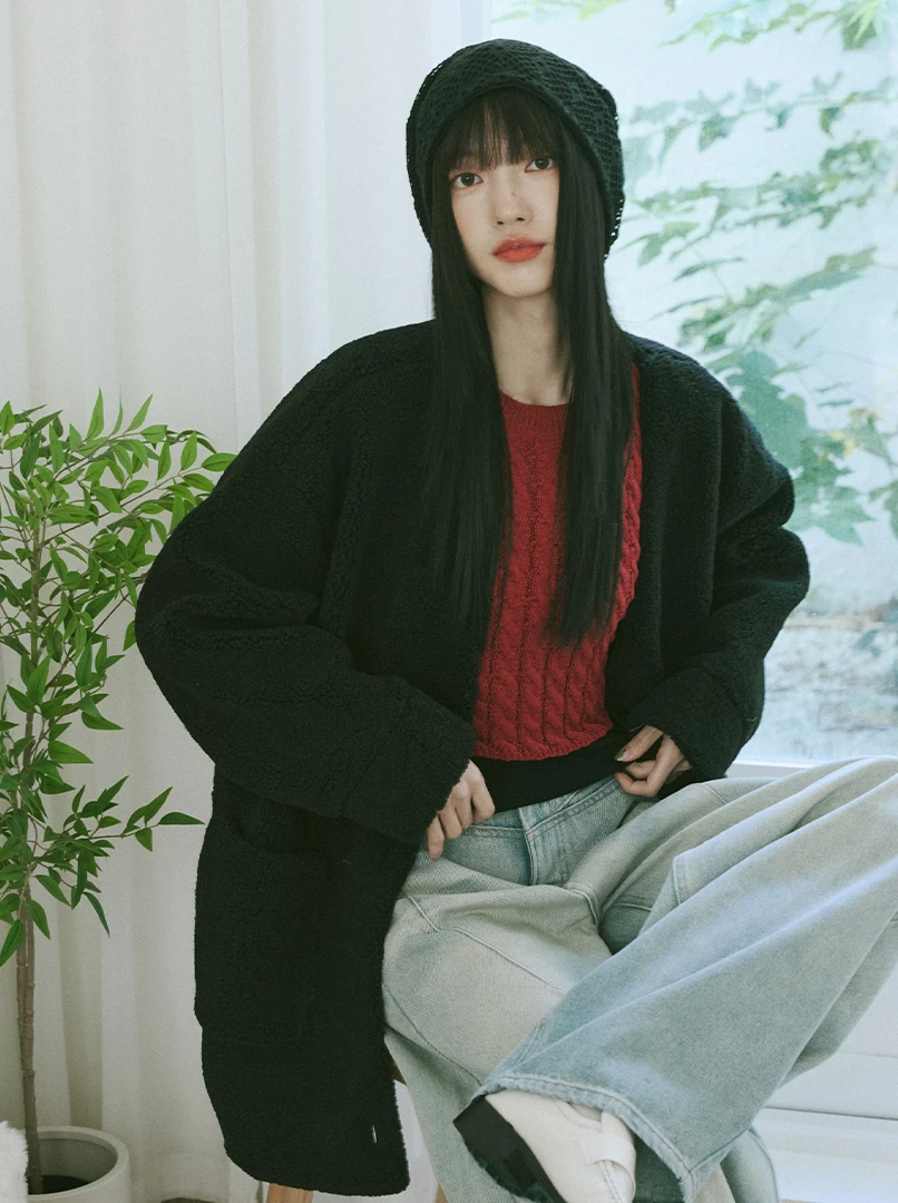 顆粒感毛絨外套