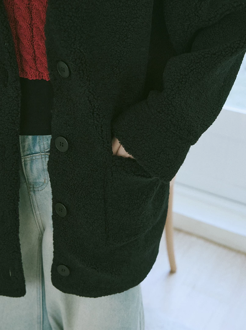 顆粒感毛絨外套