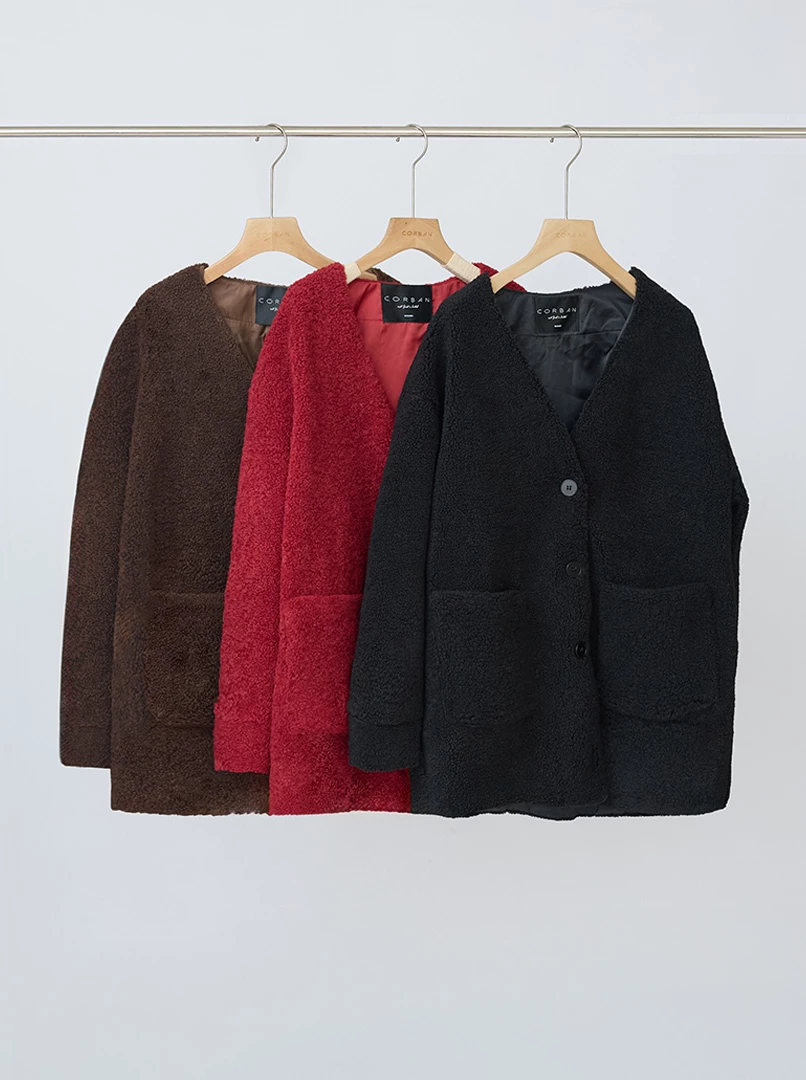 顆粒感毛絨外套