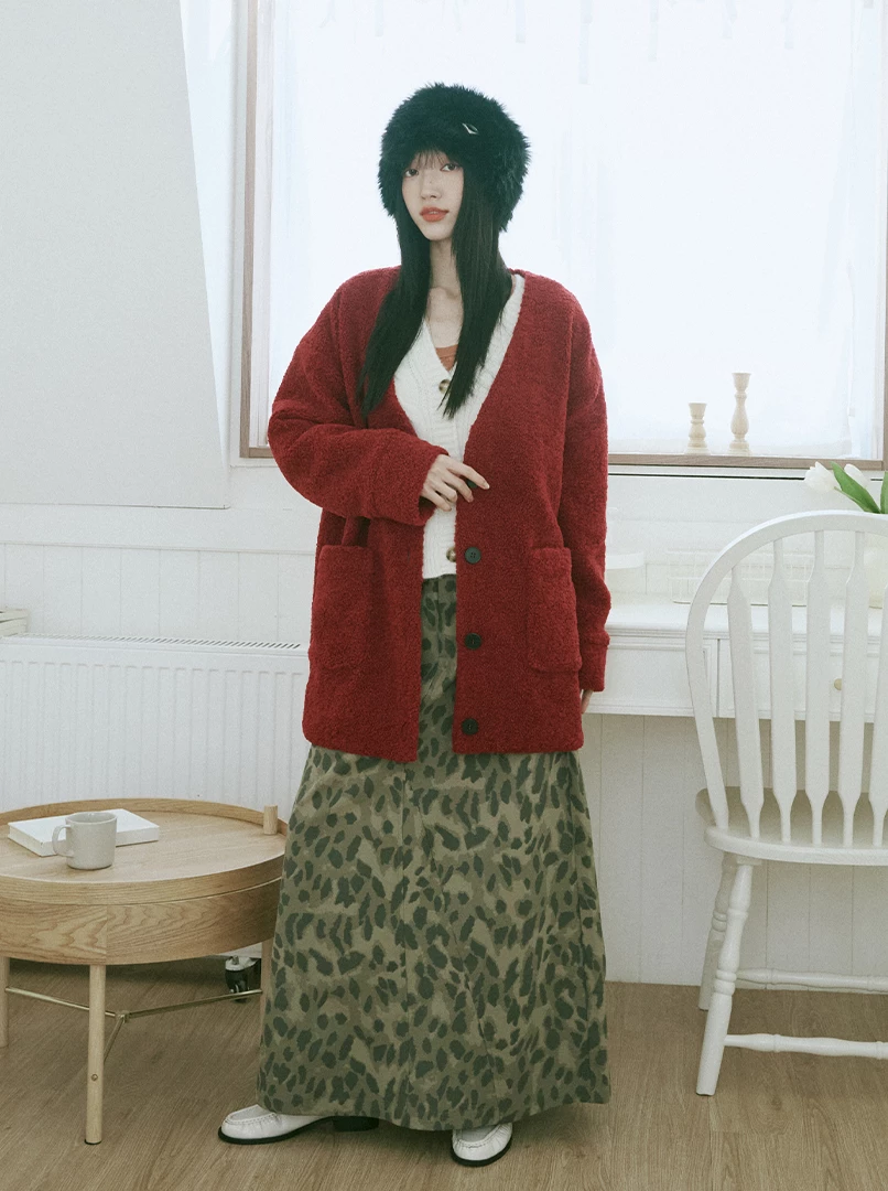 顆粒感毛絨外套