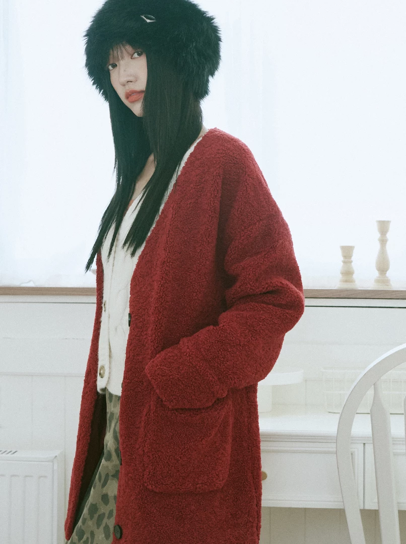 顆粒感毛絨外套