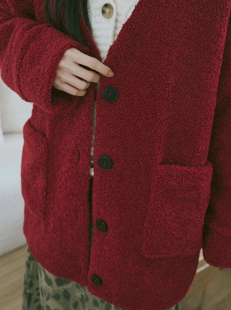 顆粒感毛絨外套