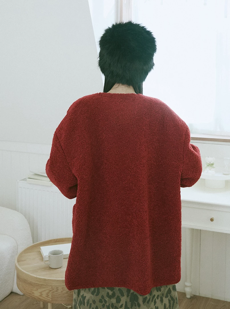 顆粒感毛絨外套