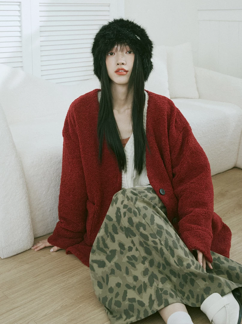 顆粒感毛絨外套