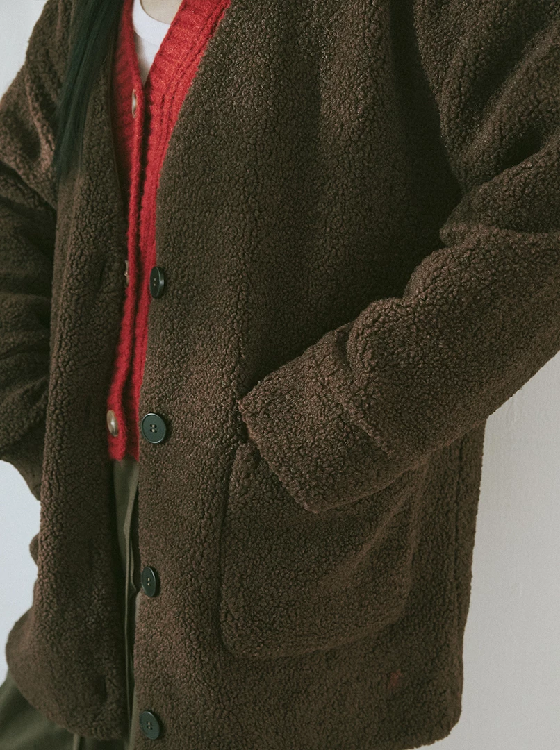 顆粒感毛絨外套