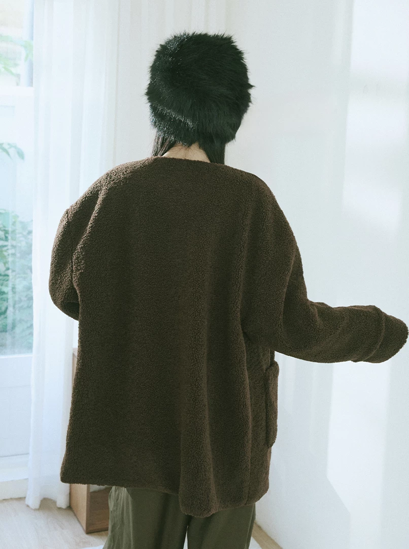 顆粒感毛絨外套