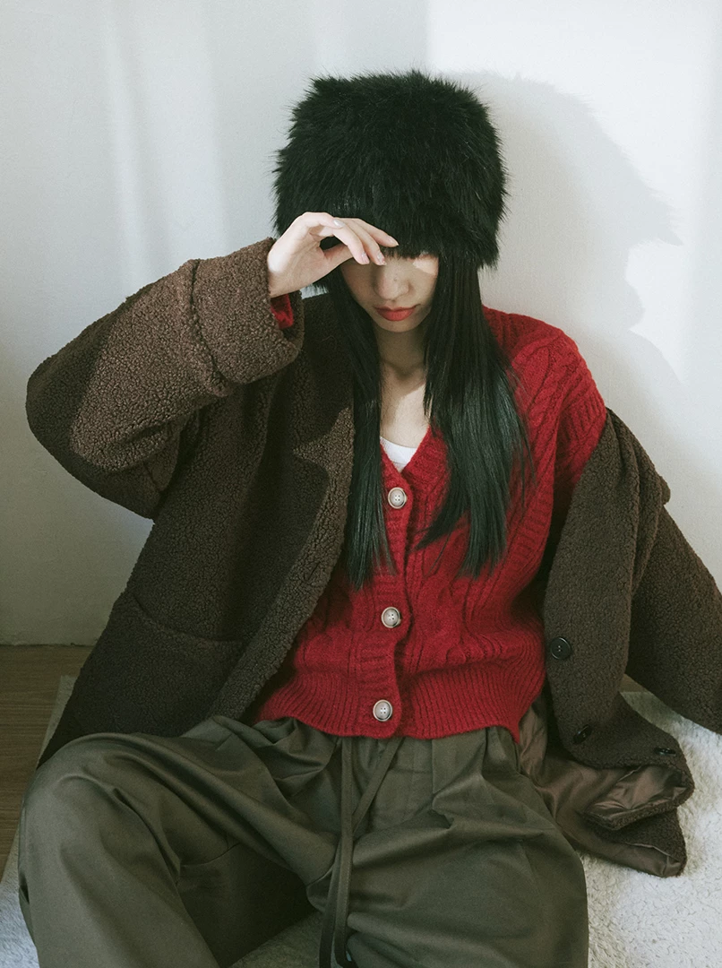 顆粒感毛絨外套