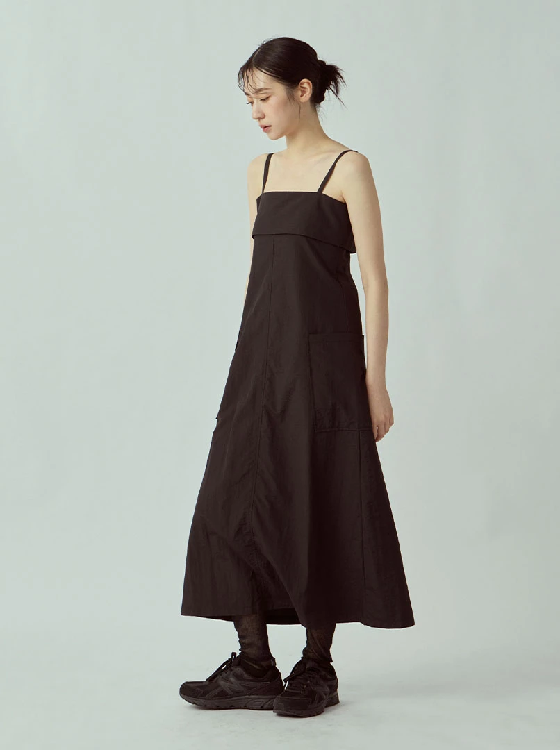 設計感雙口袋長洋