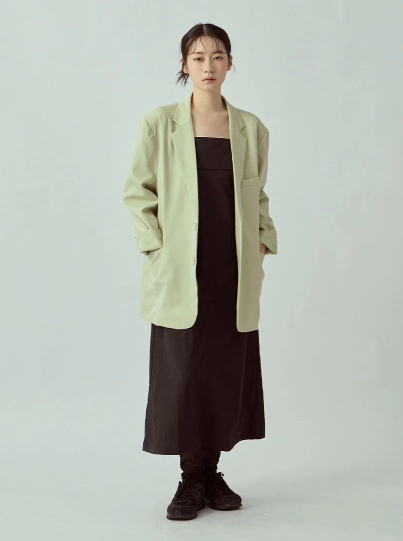 設計感雙口袋長洋