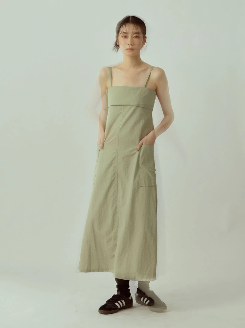 設計感雙口袋長洋