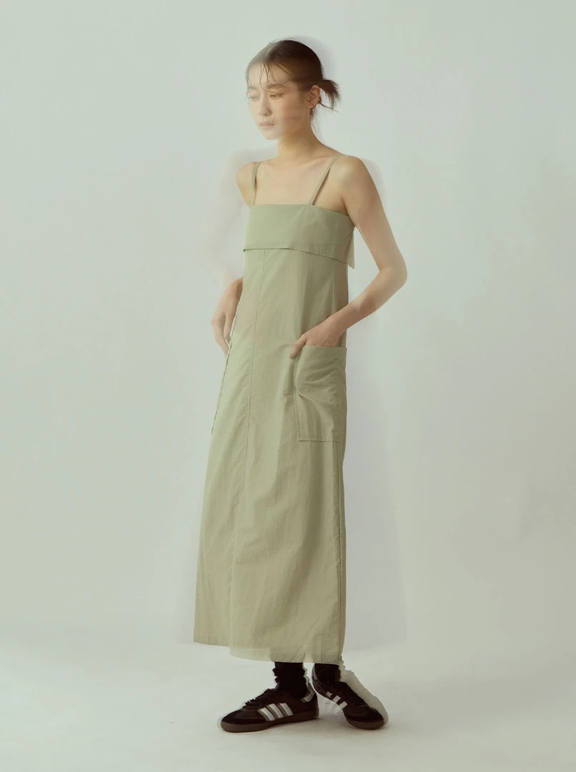 設計感雙口袋長洋