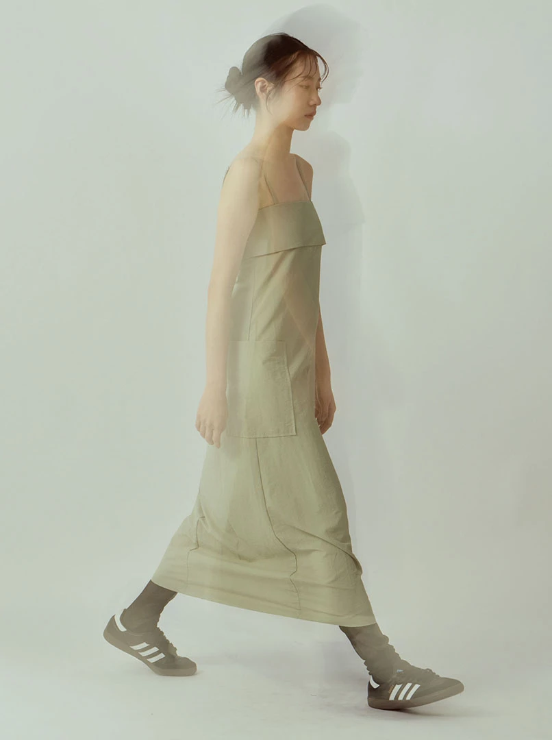 設計感雙口袋長洋