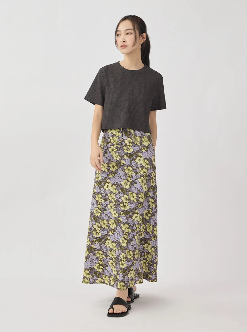 蕾絲印花細肩長洋