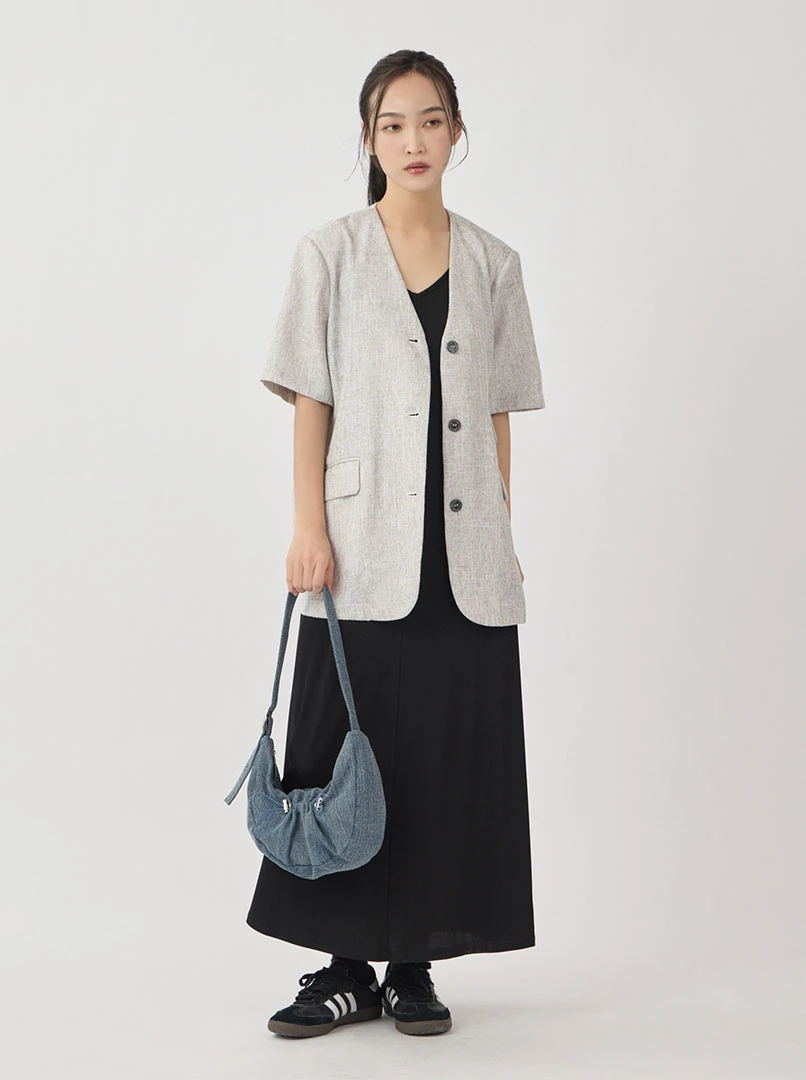 V領修身針織長洋