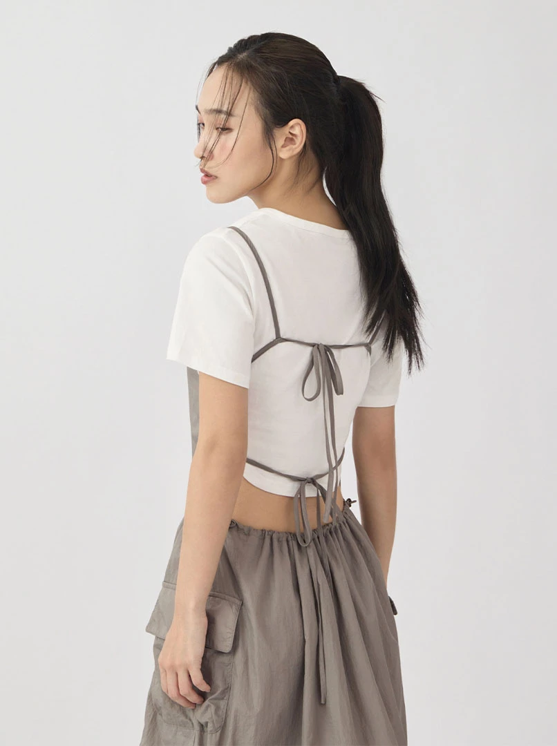 露背抽繩口袋長洋